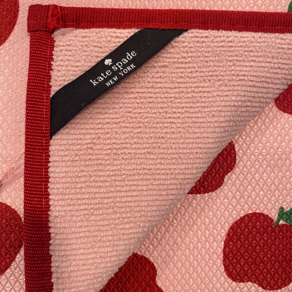 Kate Spade New York Kitchen Drying Mats Apples Set of 2 Reversible - Picture 3 of 6
